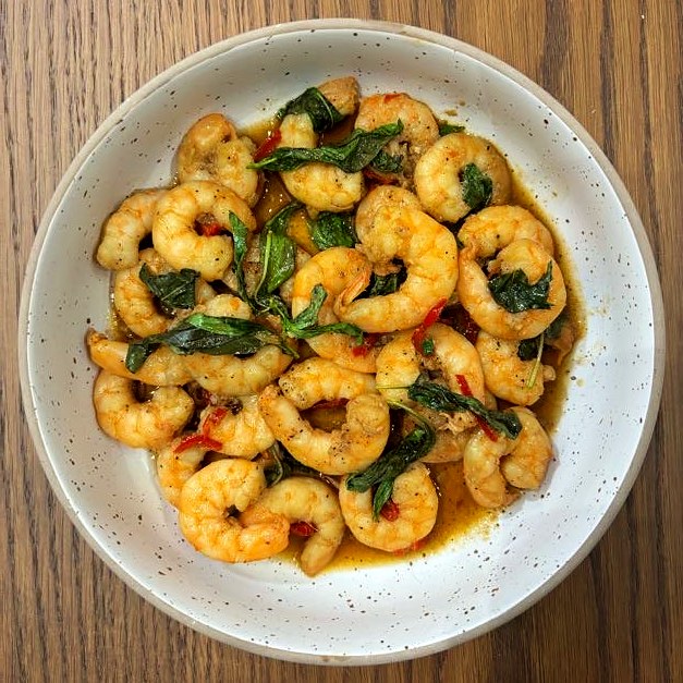 Chili Basil Prawns