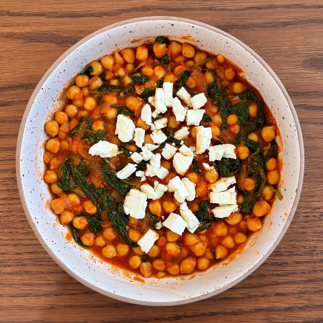 Greek Chickpeas with Spinach (Revithia me Spanaki)